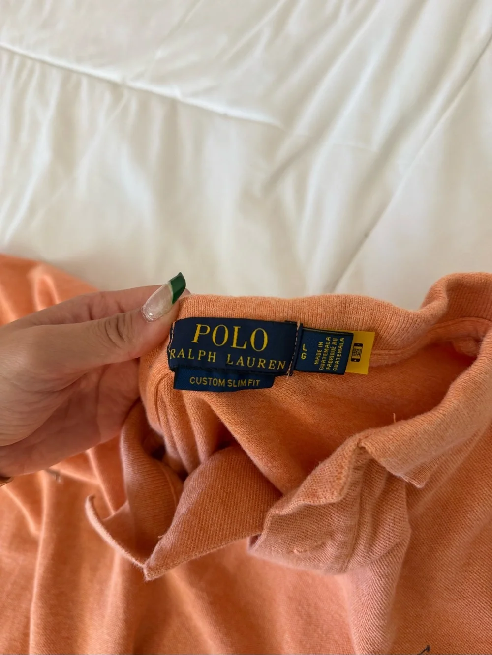 Ralph Lauren Men’s Orange Pique Polo with Navy Pony